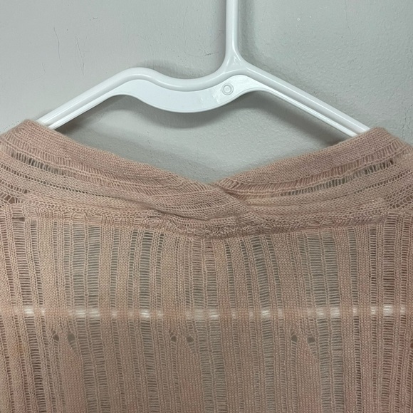 Sundance Cashmere Pale Pink Pointelle Cardigan Medium - Picture 4 of 7